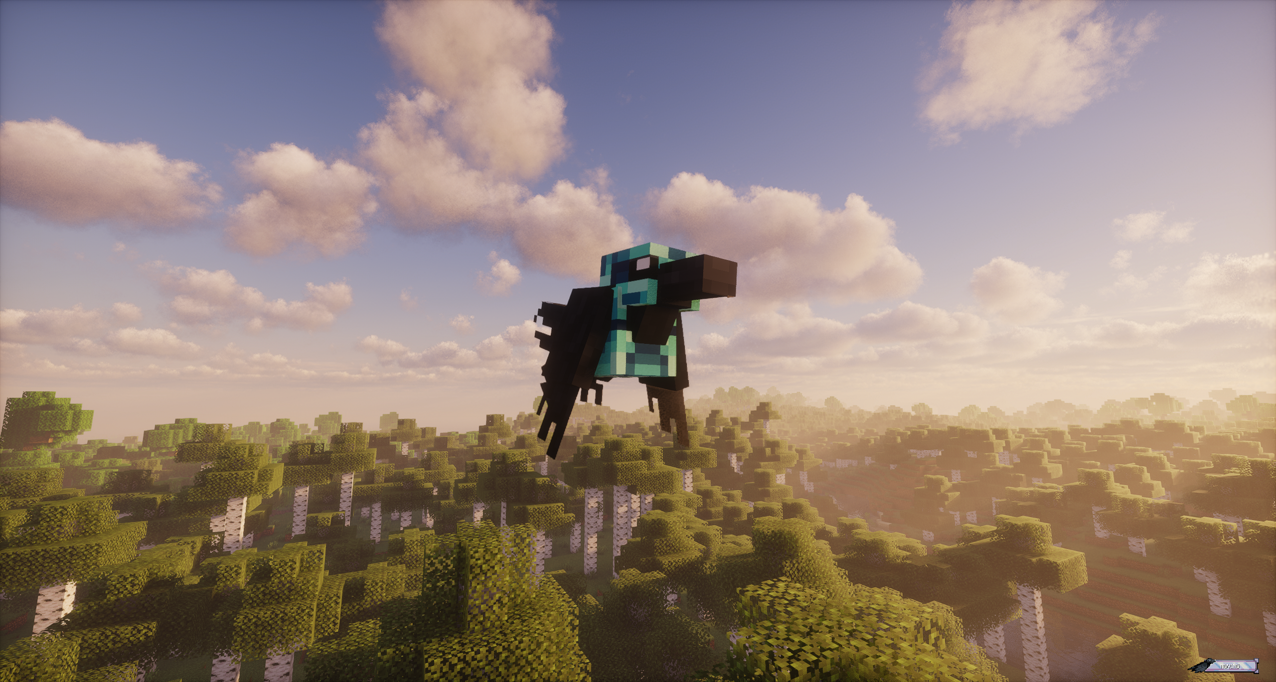 A Raven wearing Diamond Raven Armor